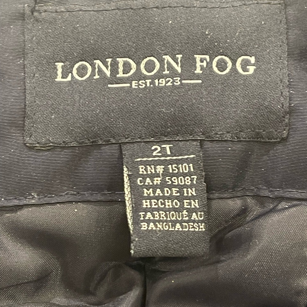 London Fog Navy Blue Insulated Snow Bib Overalls Toddler Size 2T Winter Pants - Picture 2 of 7